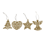 GIOCOPLAST NATALE - ADDOBBO GLITTER ORO 10 CM, MOD. ASS.