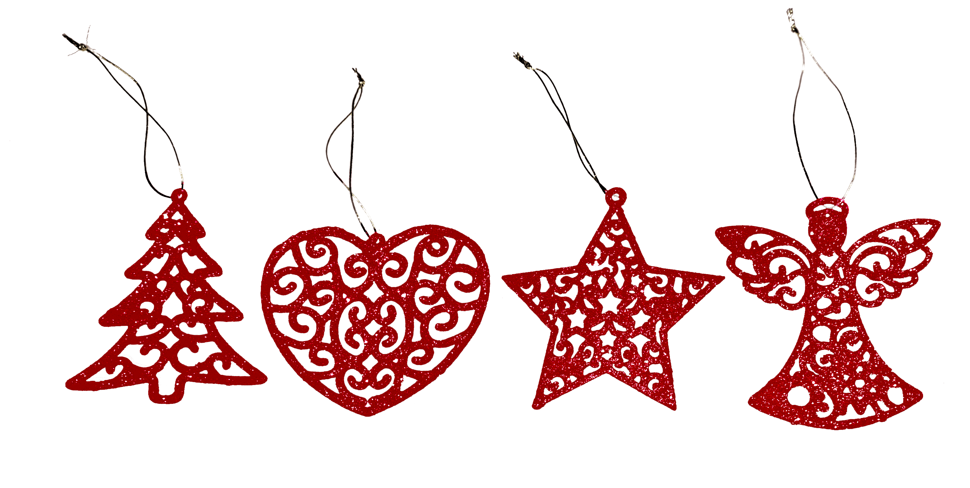 GIOCOPLAST NATALE - ADDOBBO GLITTER ROSSO 10 CM, MOD. ASS.