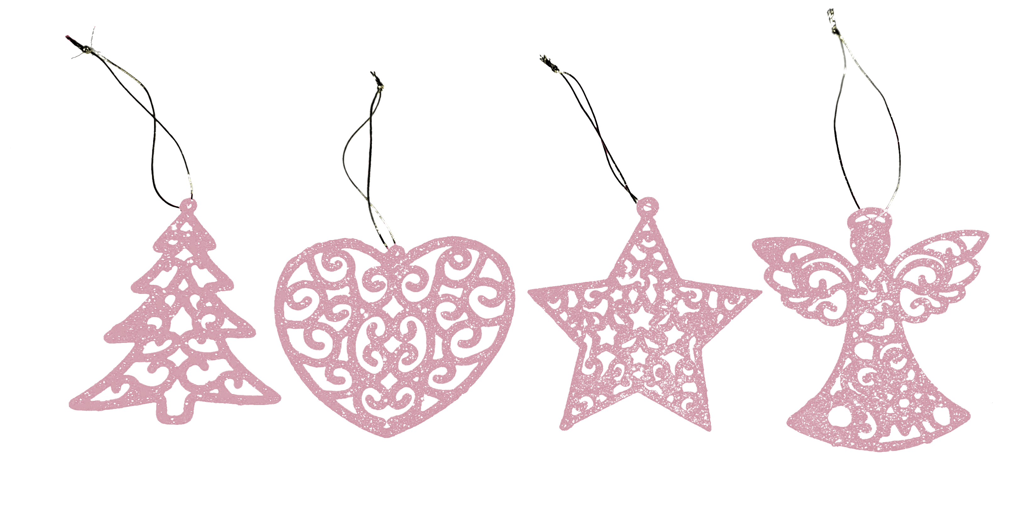 GIOCOPLAST NATALE - ADDOBBO GLITTER ROSA 10 CM, MOD. ASS.