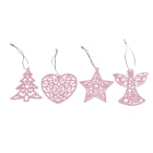 GIOCOPLAST NATALE - ADDOBBO GLITTER ROSA 10 CM, MOD. ASS.