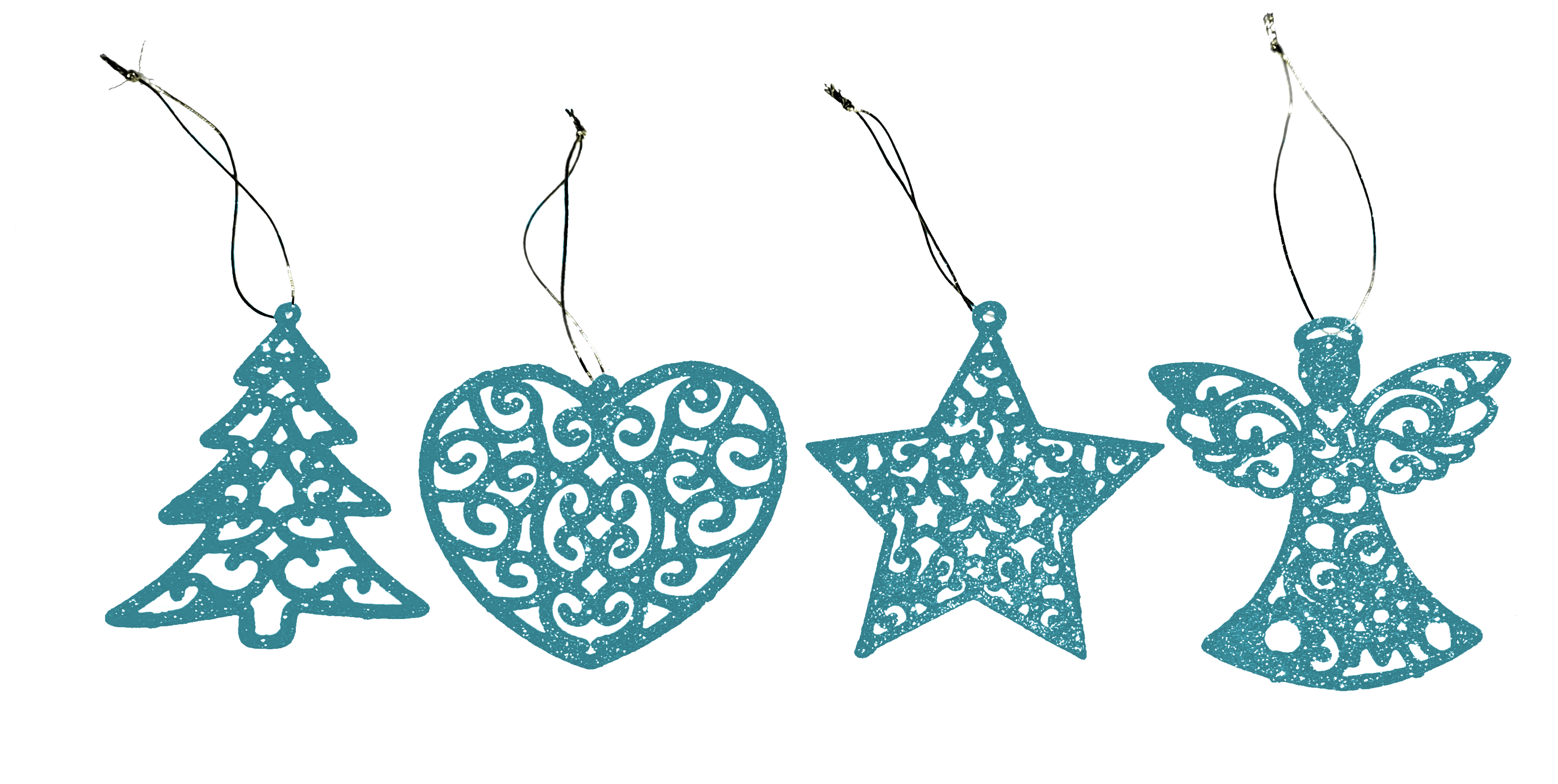 GIOCOPLAST NATALE - ADDOBBO GLITTER ICE BLUE 10 CM, MOD. ASS.