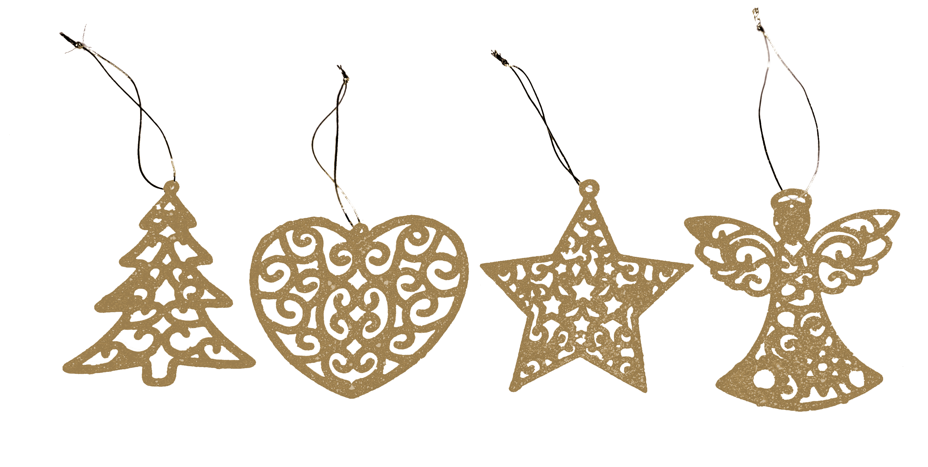 GIOCOPLAST NATALE - ADDOBBO GLITTER CHAMPAGNE 10 CM, MOD. ASS.