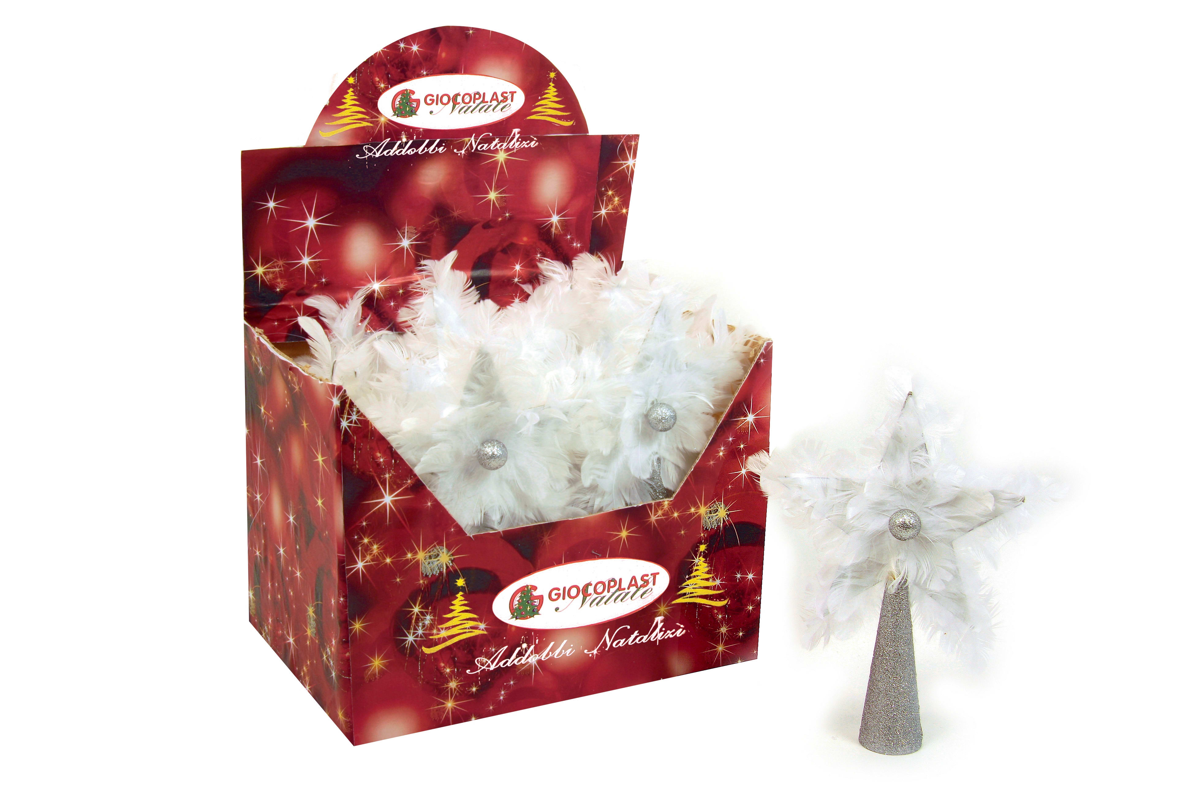 GIOCOPLAST NATALE - PUNTALE STELLA BOA BIANCO CM.24, IN EXPO DA 18PZ.