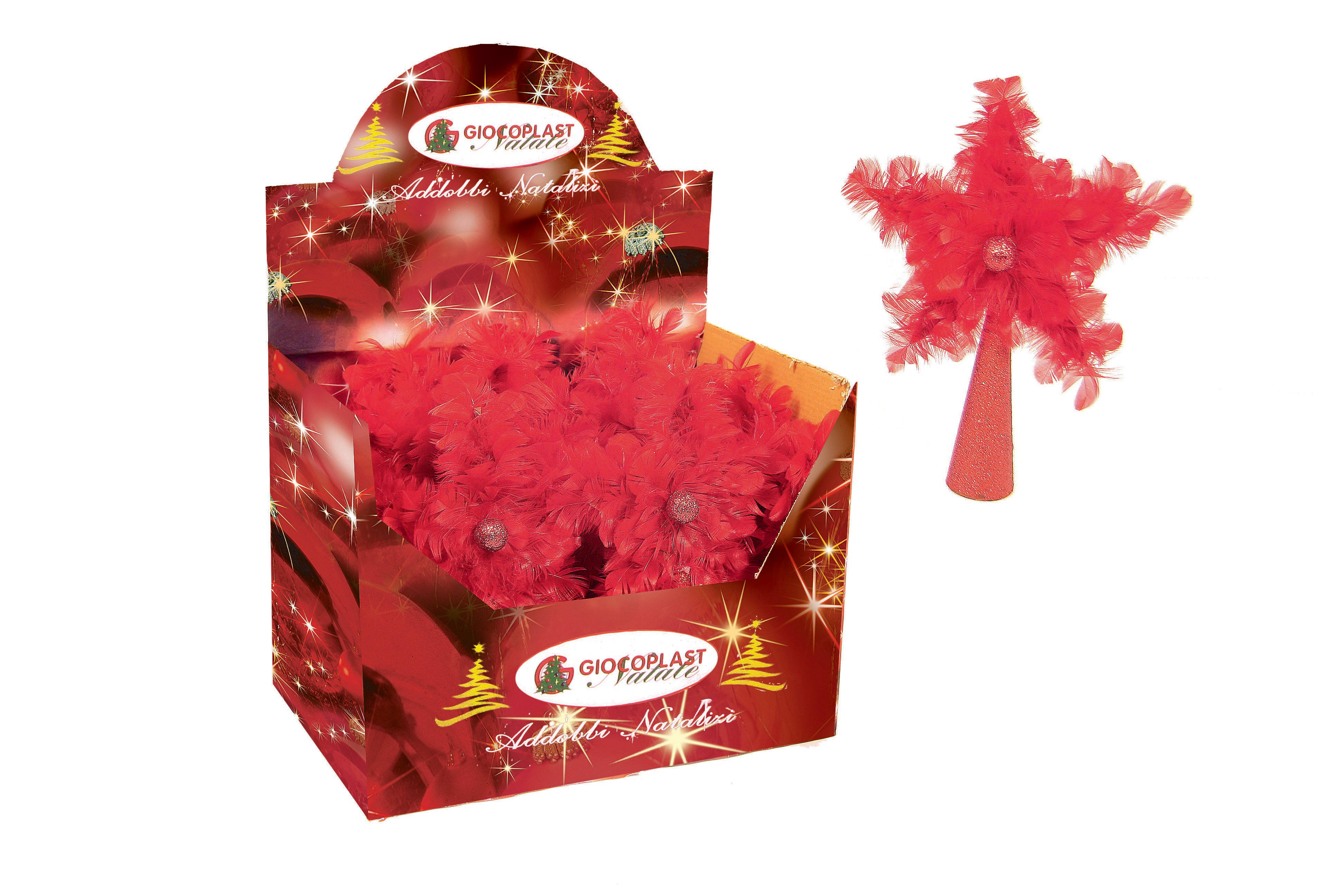 GIOCOPLAST NATALE - PUNTALE STELLA BOA ROSSO CM.24, IN EXPO DA 18PZ.