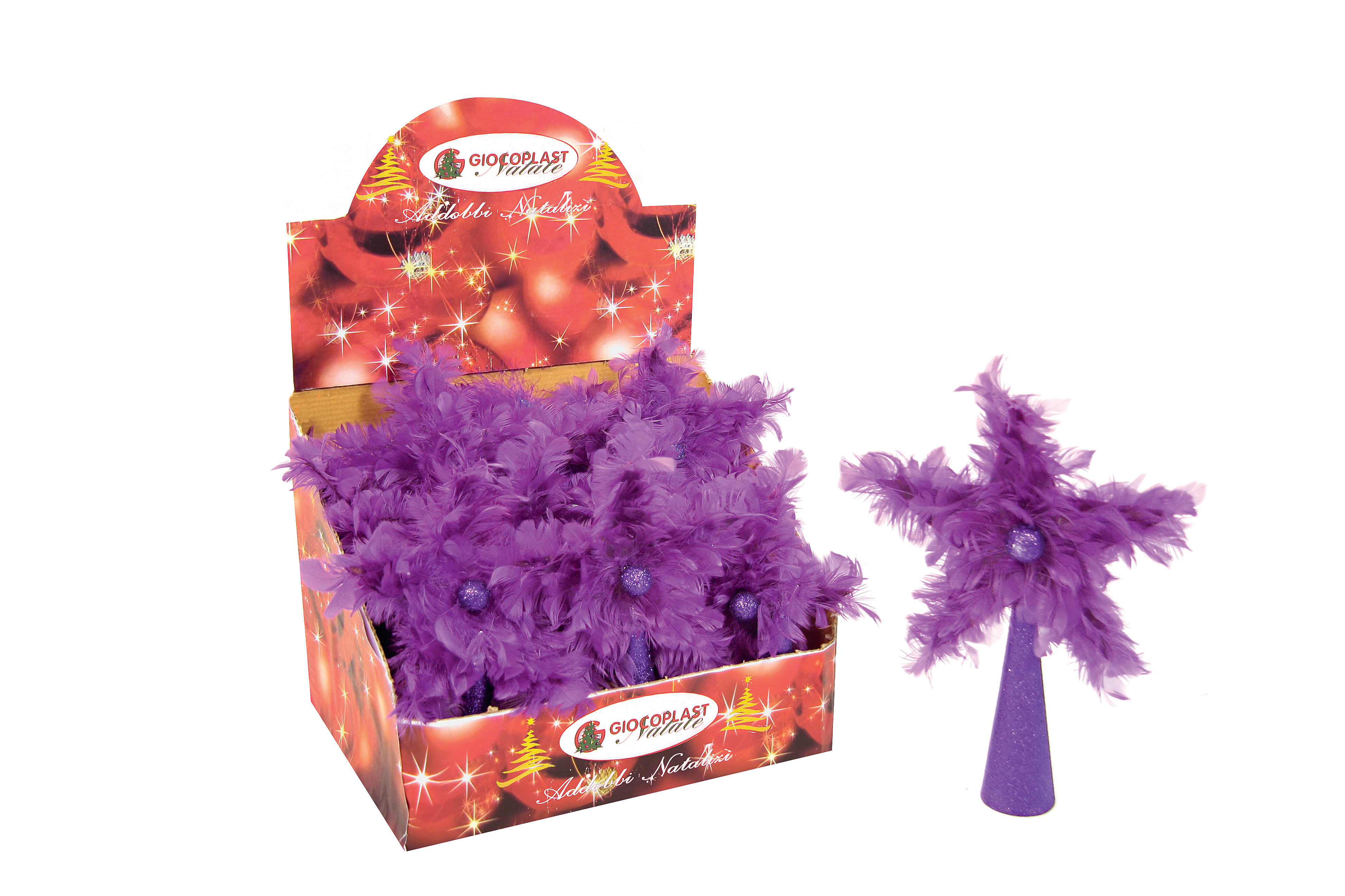 GIOCOPLAST NATALE - PUNTALE STELLA BOA VIOLA CM.24, IN EXPO DA 18PZ.