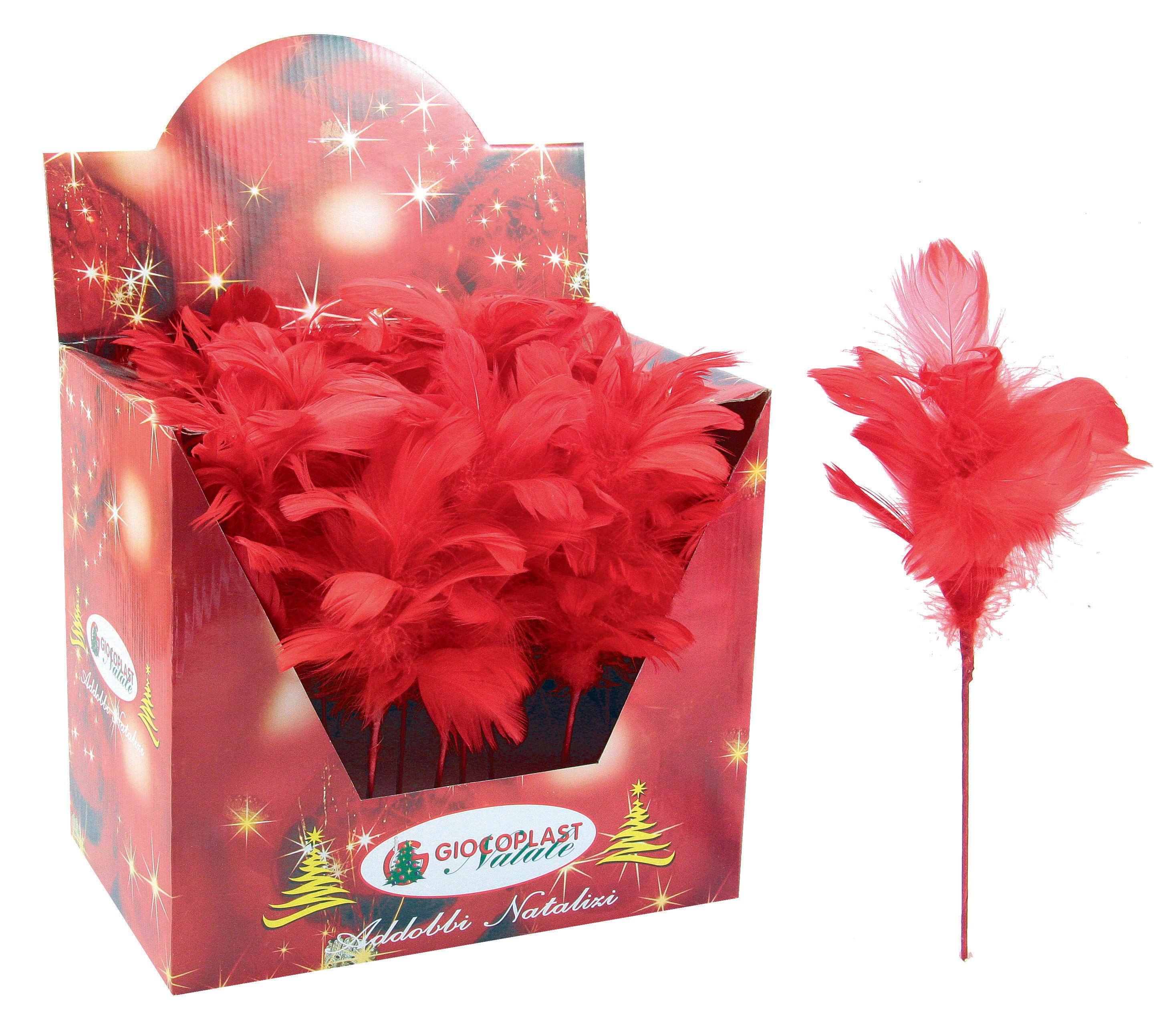 GIOCOPLAST NATALE - PICK BOA FIORE ROSSO CM.25, IN EXPO DA 36PZ.