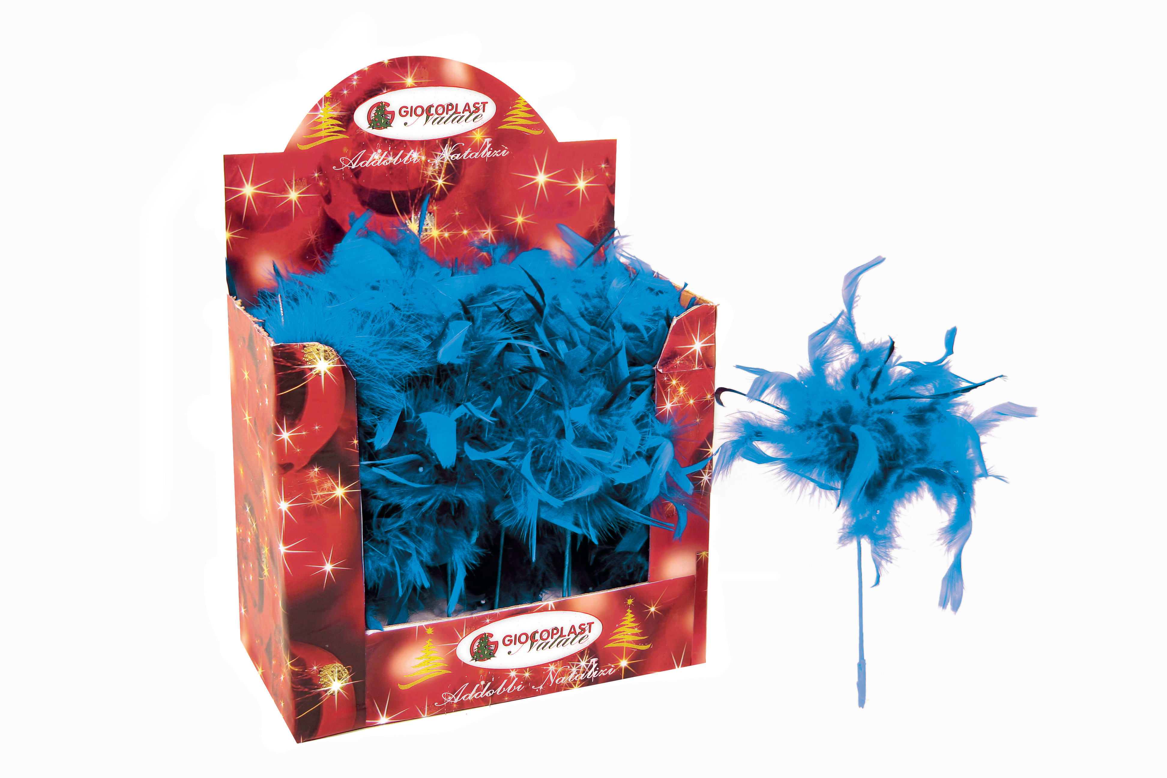 GIOCOPLAST NATALE - PICK BOA PON PON ACQUAMARINA CM.25, IN EXPO DA 36PZ.