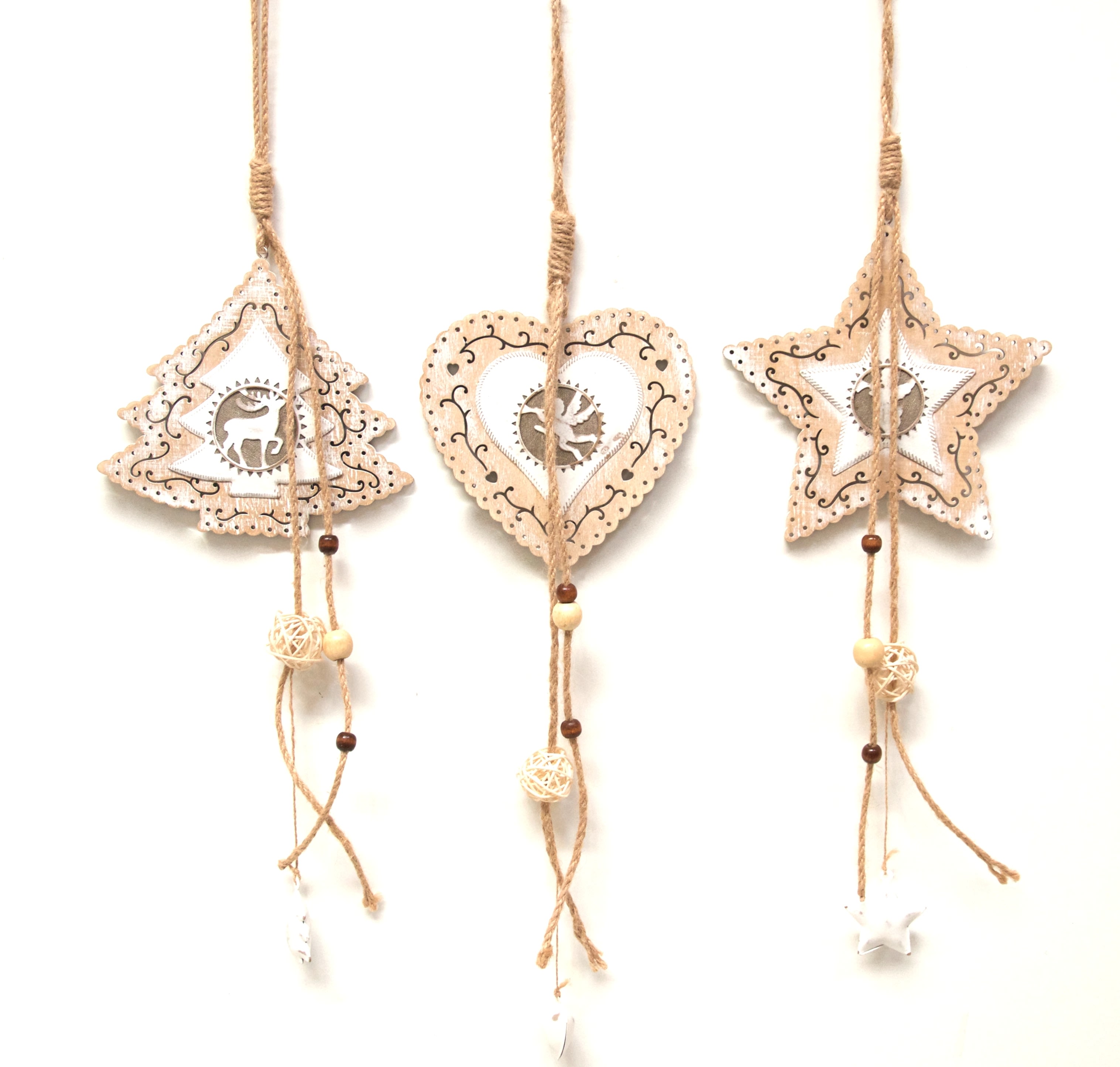 GIOCOPLAST NATALE - ADDOBBI LEGNO ASS. CM 56