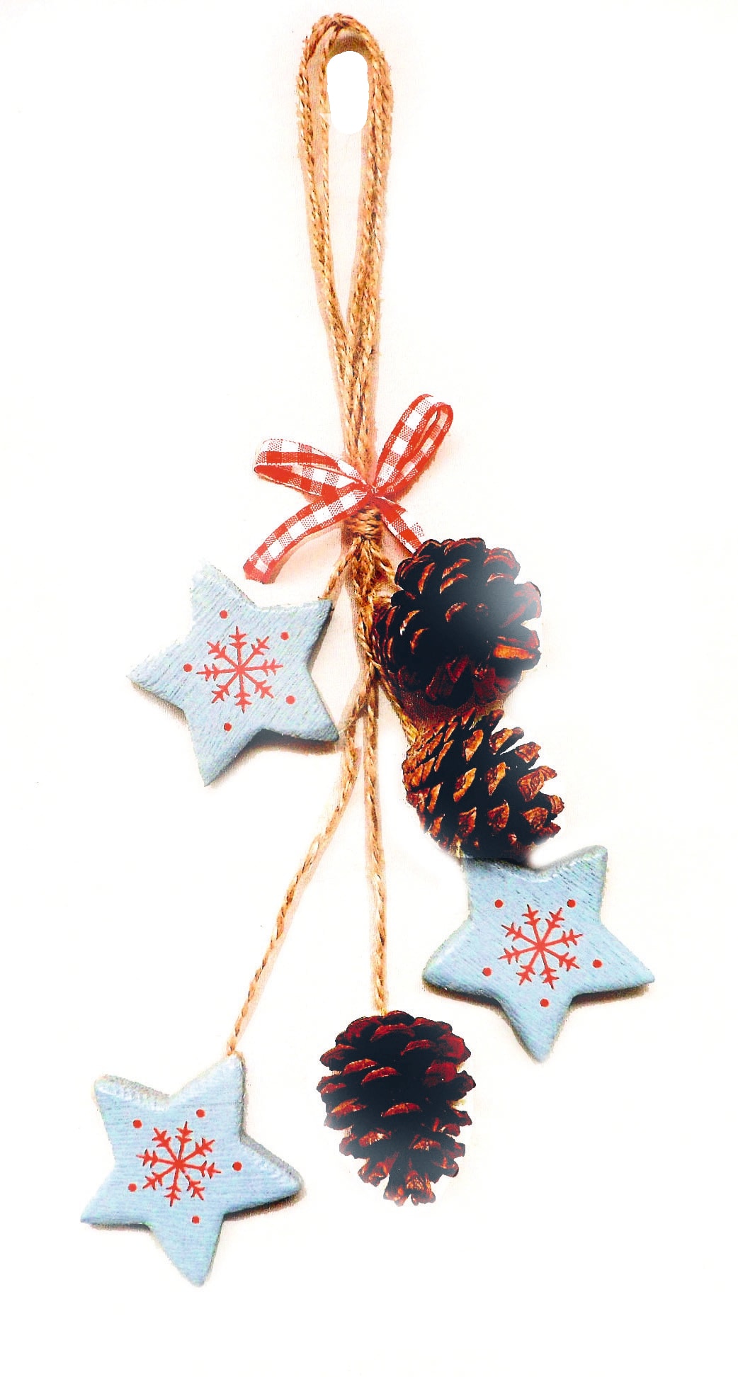 GIOCOPLAST NATALE - ADDOBBO LEGNO GRIGIO, 2 ASS 35CM