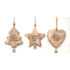 GIOCOPLAST NATALE - ADDOBBO LEGNO, 3 ASS 14 CM