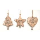 GIOCOPLAST NATALE - ADDOBBO LEGNO, 3 ASS 14 CM