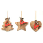GIOCOPLAST NATALE - ADDOBBO LEGNO, 3 ASS 10 CM
