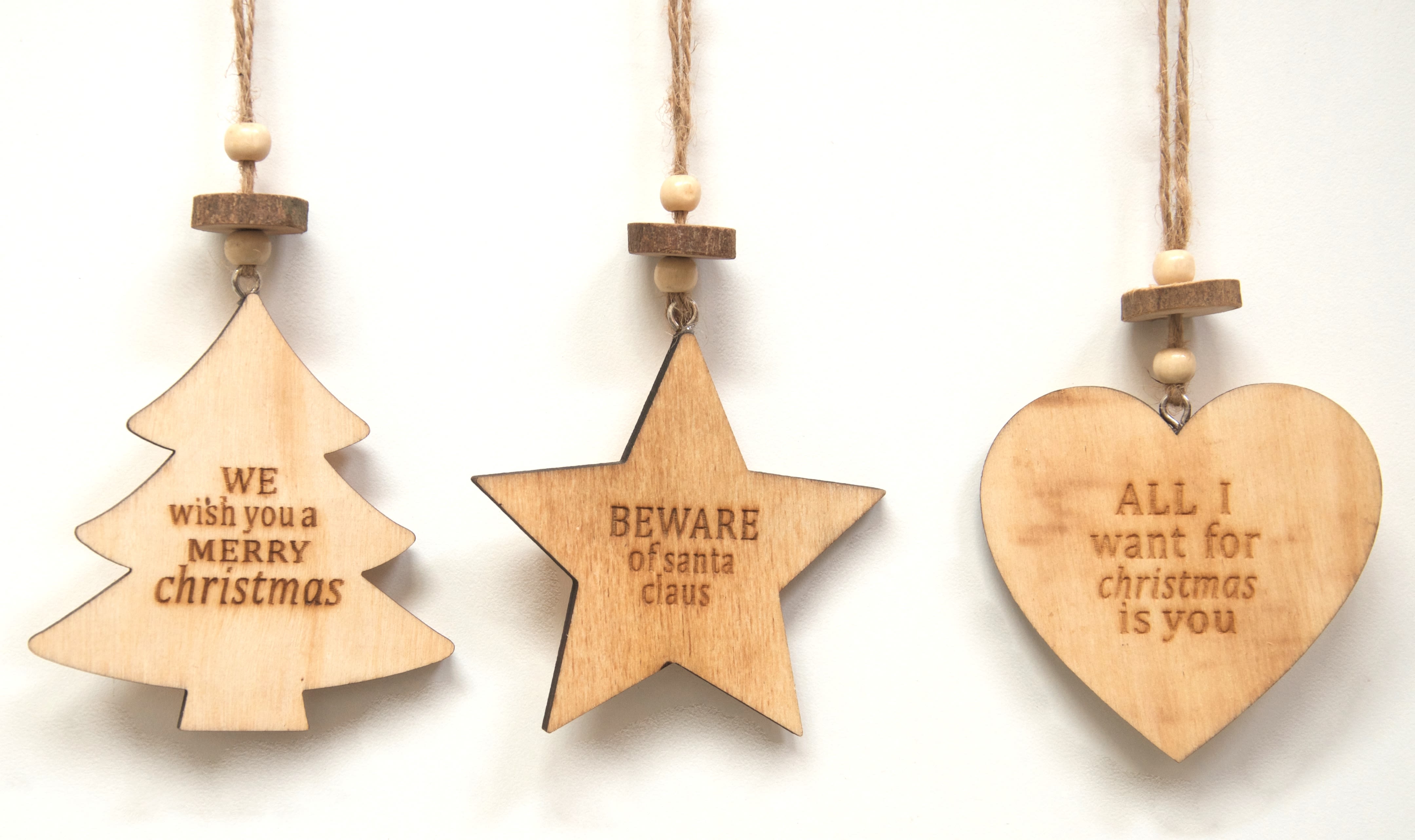 GIOCOPLAST NATALE - ADDOBBO LEGNO, 3 ASS 12 CM