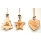 GIOCOPLAST NATALE - ADDOBBO LEGNO, 3 ASS 12 CM