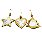 GIOCOPLAST NATALE - ADDOBBO LEGNO METALLO DEC CM 12 - 3 MOD ASS