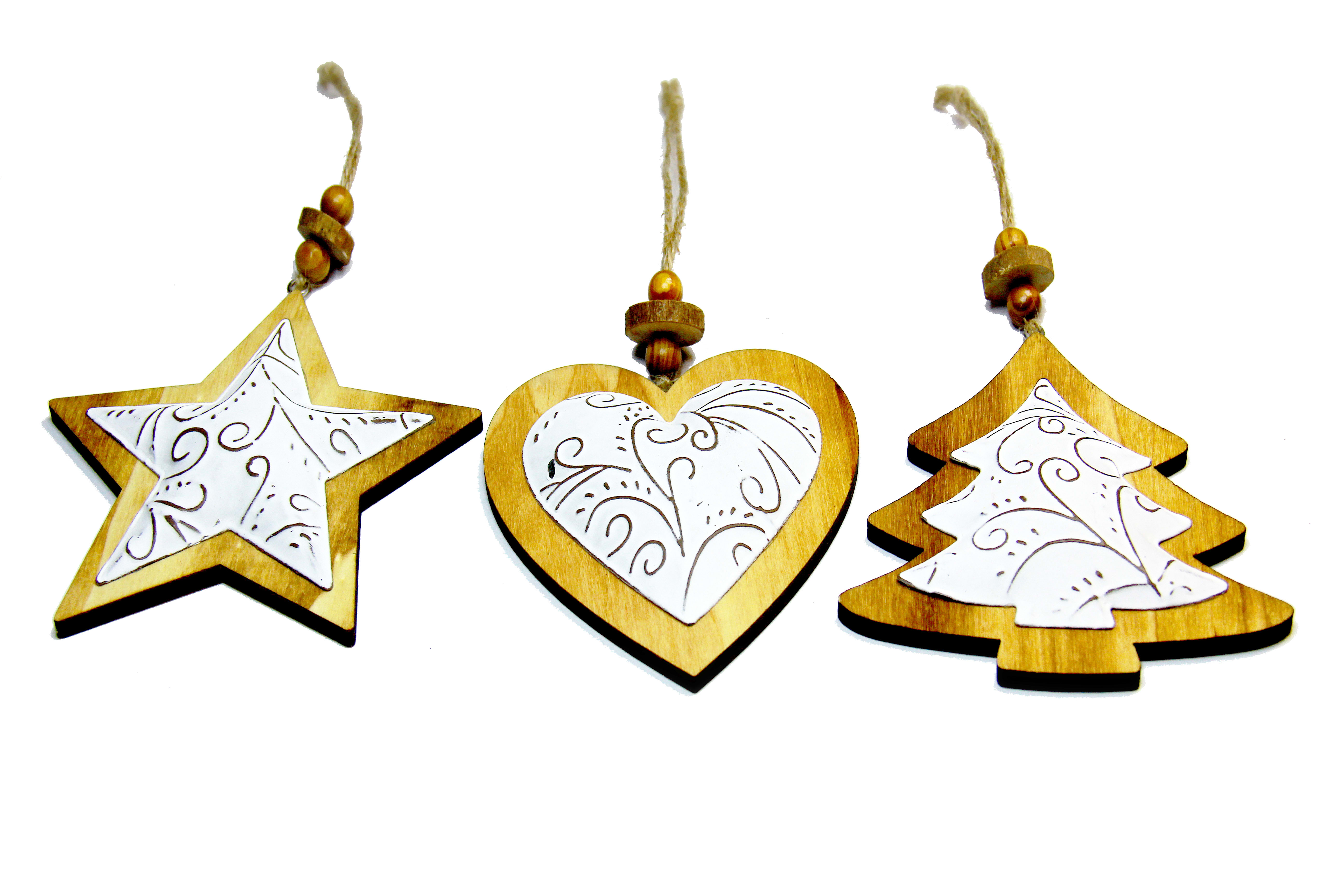 GIOCOPLAST NATALE - ADDOBBO LEGNO METALLO DEC CM 12 - 3 MOD ASS 34015190