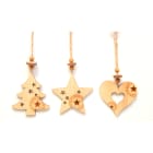 GIOCOPLAST NATALE - ADDOBBO LEGNO DECORATO CM 11 - 3 MOD ASS 34015199