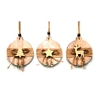GIOCOPLAST NATALE - ADDOBBO LEGNO TONDO DECORATO RILIEVO CM 10 - 3 MOD ASS