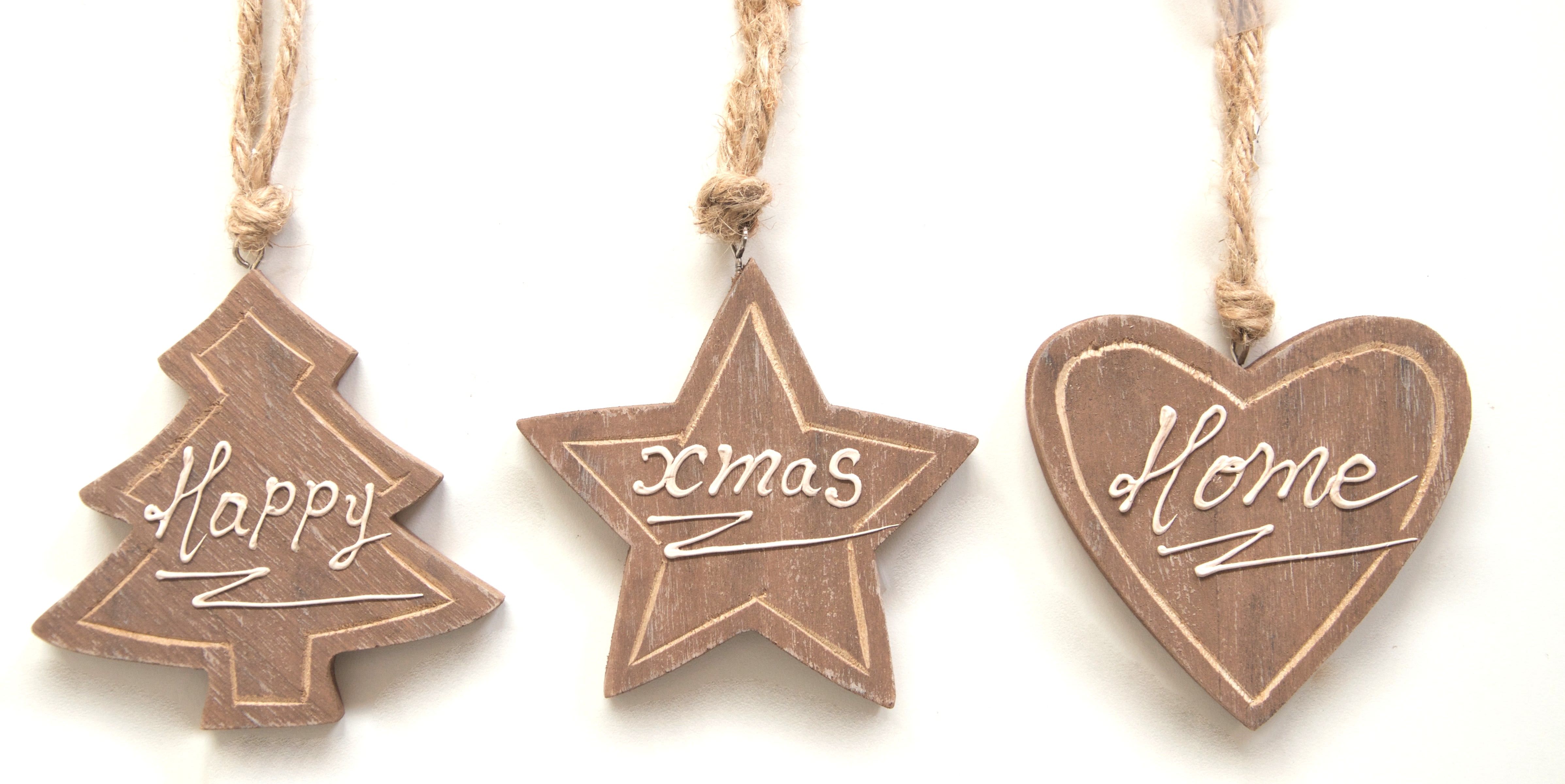 GIOCOPLAST NATALE - ADDOBBO LEGNO CON SCRITTE A RILIEVO CM 11 - 3 ASS