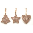 GIOCOPLAST NATALE - ADDOBBO LEGNO CON SCRITTE A RILIEVO CM 11 - 3 ASS