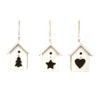 GIOCOPLAST NATALE - ADDOBBO CASETTA LEGNO SBIANCATO CM 7,5 - 3 ASS 34015294