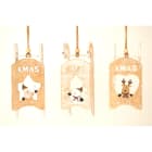 GIOCOPLAST NATALE - ADDOBBO SLITTINO LEGNO CM 16 - 3 ASS