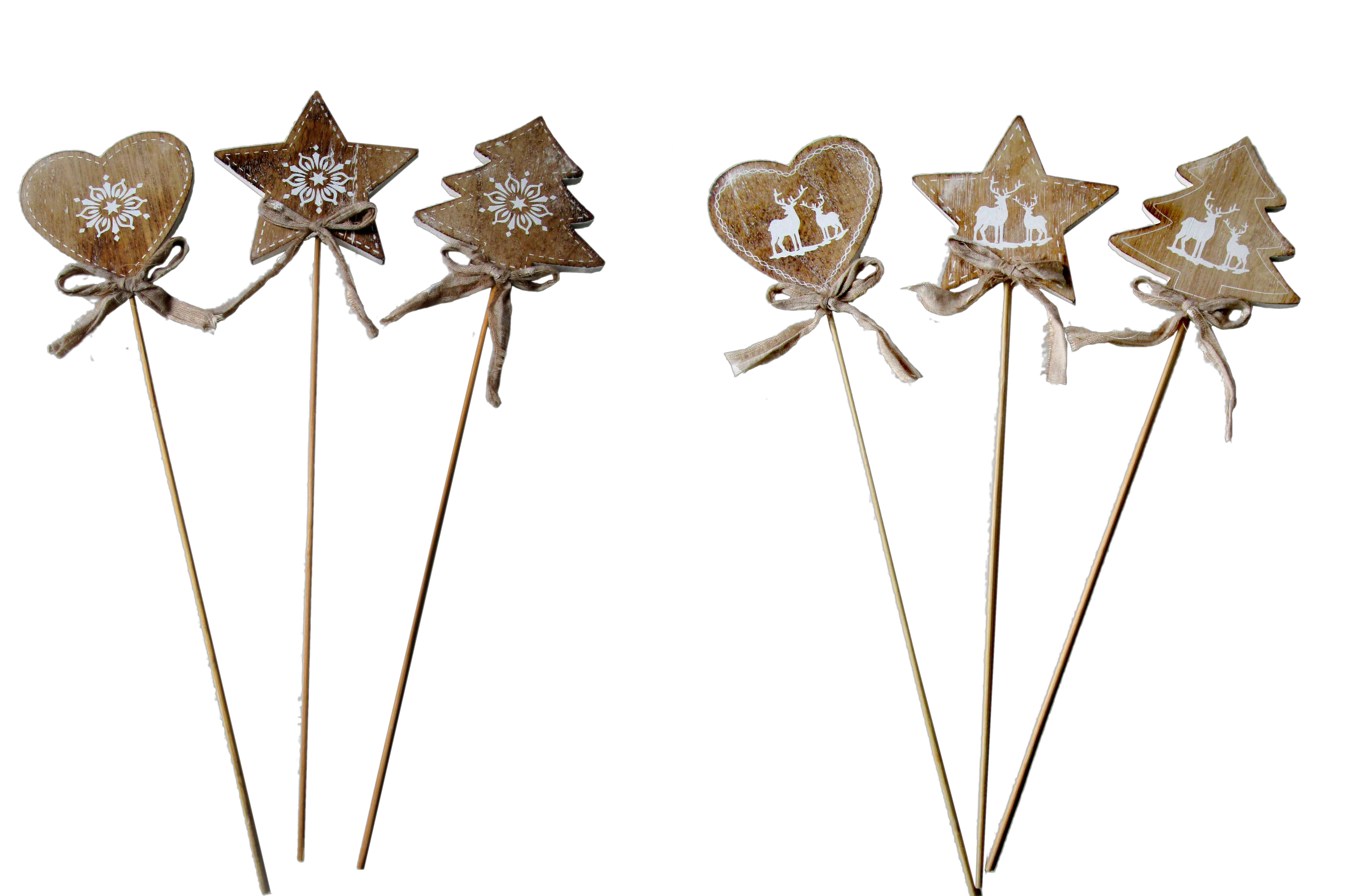 GIOCOPLAST NATALE - PICK LEGNO NATURA CM 28 - 6 ASS