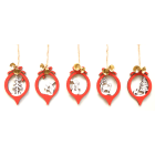 GIOCOPLAST NATALE - ADDOBBO LEGNO ROSSO SAGOMATO CM 9, 5 ASS, IN DISPLAY DA 72 PZ