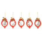 GIOCOPLAST NATALE - ADDOBBO LEGNO ROSSO SAGOMATO CM 9, 5 ASS, IN DISPLAY DA 72 PZ