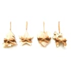 GIOCOPLAST NATALE - ADDOBBO LEGNO C/ RAMETTI CM 12 4 ASS, IN DISPLAY DA 48 PZ