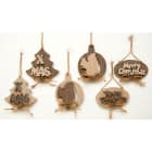 GIOCOPLAST NATALE - ADDOBBO EVA SHABBY EFFETTO LEGNO 12 CM - 3 MOD. ASS