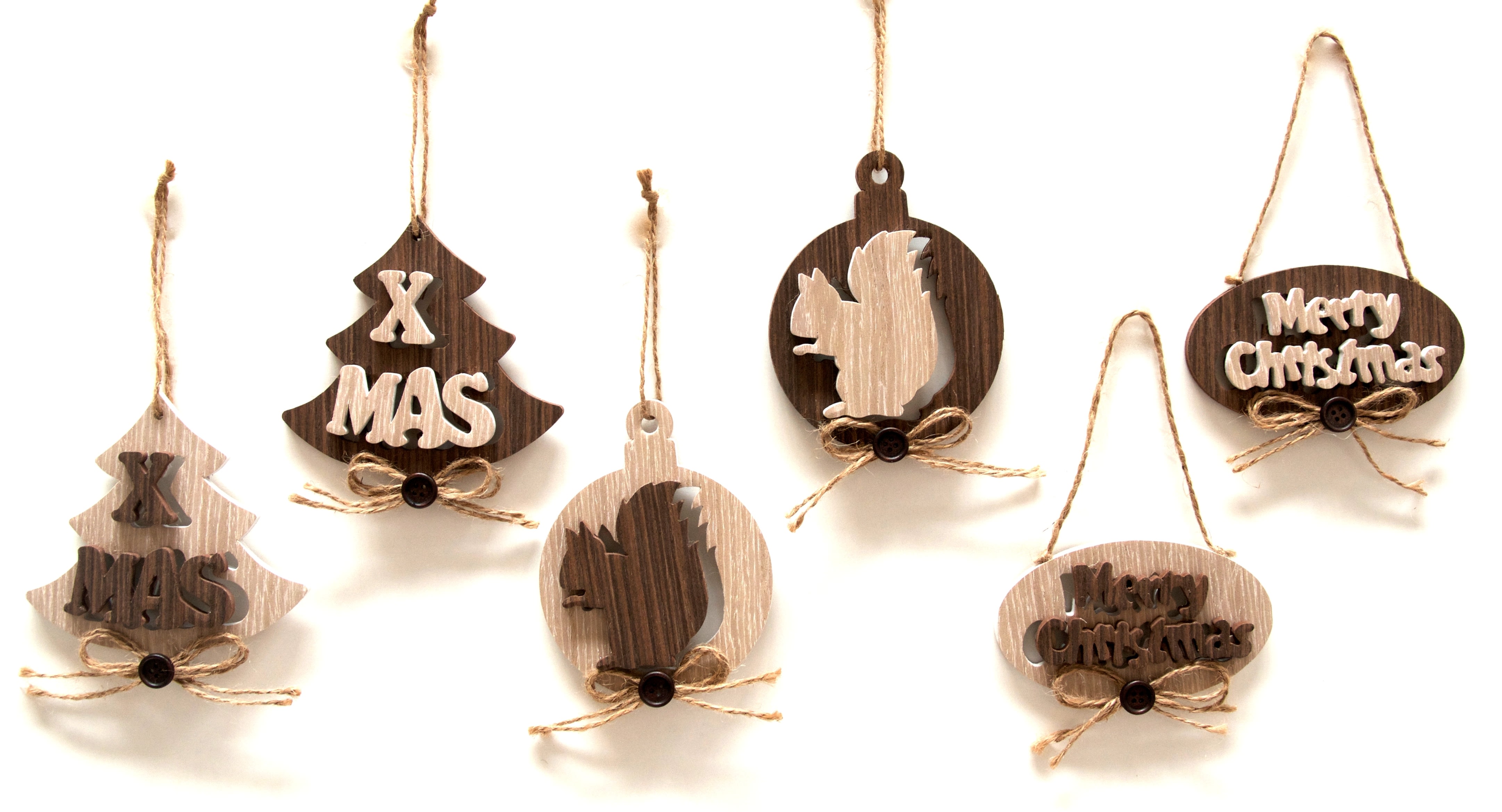 GIOCOPLAST NATALE - ADDOBBO EVA NATURA EFFETTO LEGNO 12 CM - 3 MOD. ASS