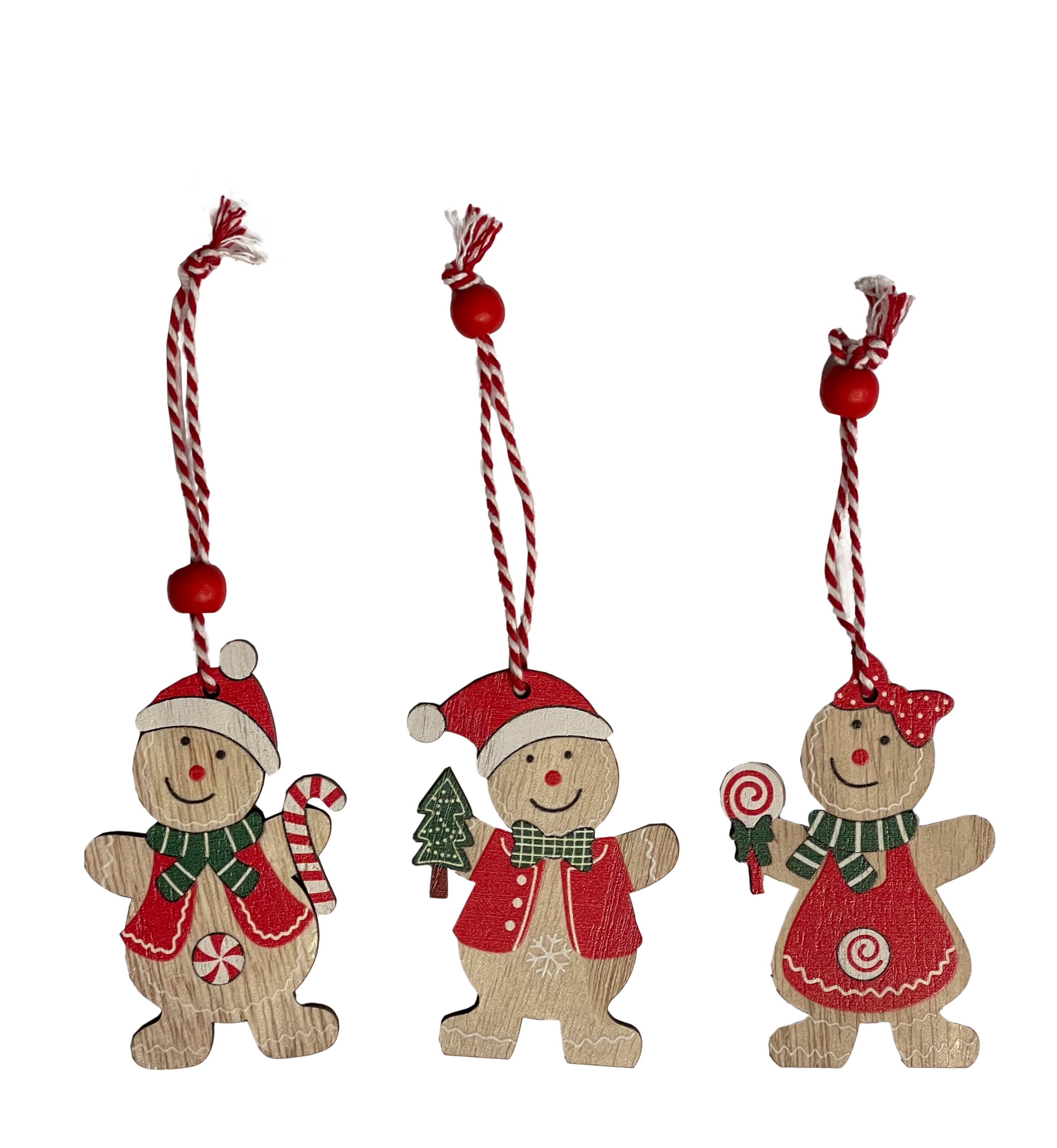 GIOCOPLAST NATALE - ADDOBBO GINGERBREAD DECORATO IN LEGNO, 8 CM, MOD. ASS.