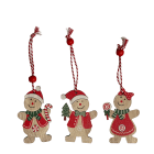GIOCOPLAST NATALE - ADDOBBO GINGERBREAD DECORATO IN LEGNO, 8 CM, MOD. ASS.