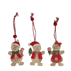 GIOCOPLAST NATALE - ADDOBBO GINGERBREAD DECORATO IN LEGNO, 8 CM, MOD. ASS.