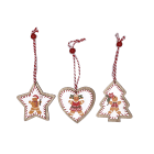 GIOCOPLAST NATALE - ADDOBBO GINGERBREAD DECORATO IN LEGNO, 8 CM, MOD. ASS.