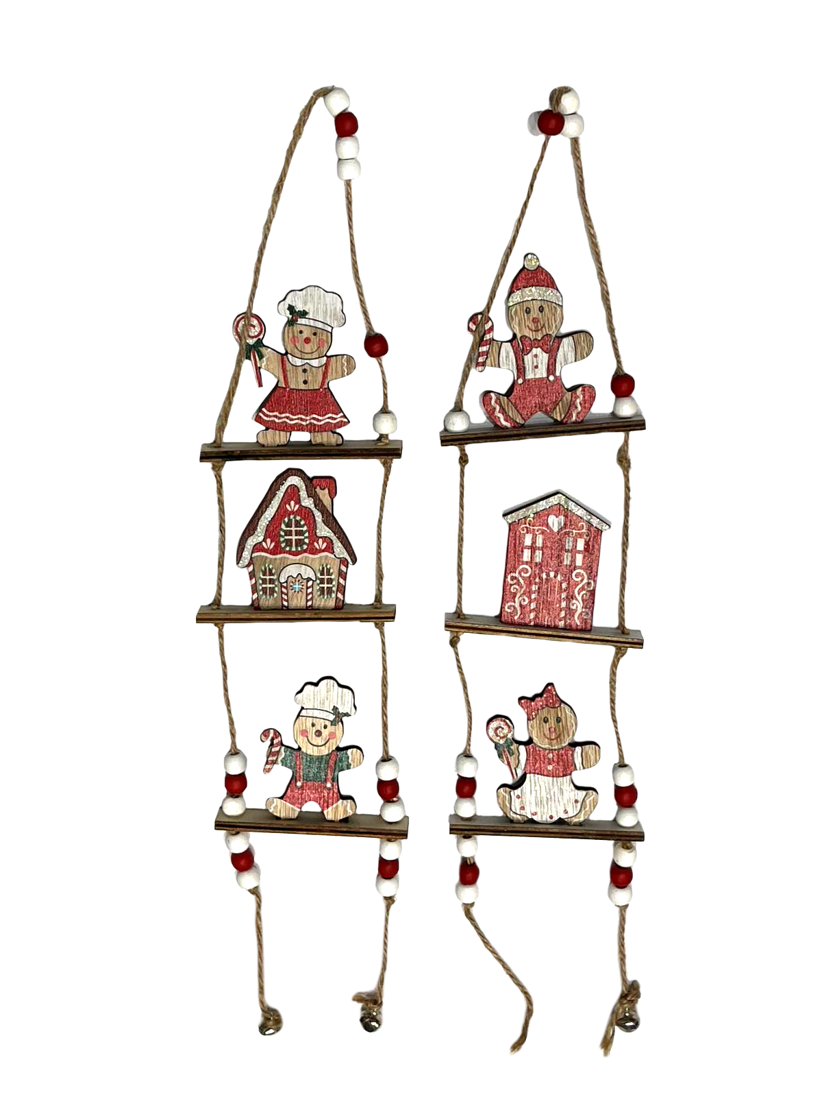 GIOCOPLAST NATALE - DECORAZIONE GINGERBREAD DA APPENDERE IN LEGNO, 40 CM, 2 MOD. ASS.