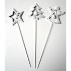 GIOCOPLAST NATALE - PICK METALLO BIANCO CM 28 - 3 ASS