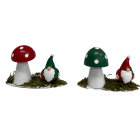 GIOCOPLAST NATALE - GNOMO E FUNGO TRICOLORE IN METALLO, 8 CM, MOD. ASS.