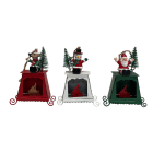 GIOCOPLAST NATALE - CAMINETTO TRICOLORE IN METALLO, 11 CM, SOGG. ASS.