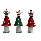 GIOCOPLAST NATALE - FUNGHETTO TRICOLORE IN METALLO, 15 CM, SOGG. ASS.