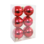 GIOCOPLAST NATALE - 6 SFERE PLASTICA PLASTICA D.80 IN SCAT. ROSSO LISCE