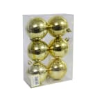 GIOCOPLAST NATALE - 6 SFERE PLASTICA PLASTICA D.80 IN SCAT. ORO LISCE