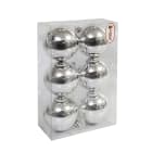 GIOCOPLAST NATALE - 6 SFERE PLASTICA PLASTICA D.80 IN SCAT. ARG. LISCE