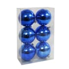 GIOCOPLAST NATALE - 6 SFERE PLASTICA PLASTICA D.80 IN SCAT. BLU LISCE