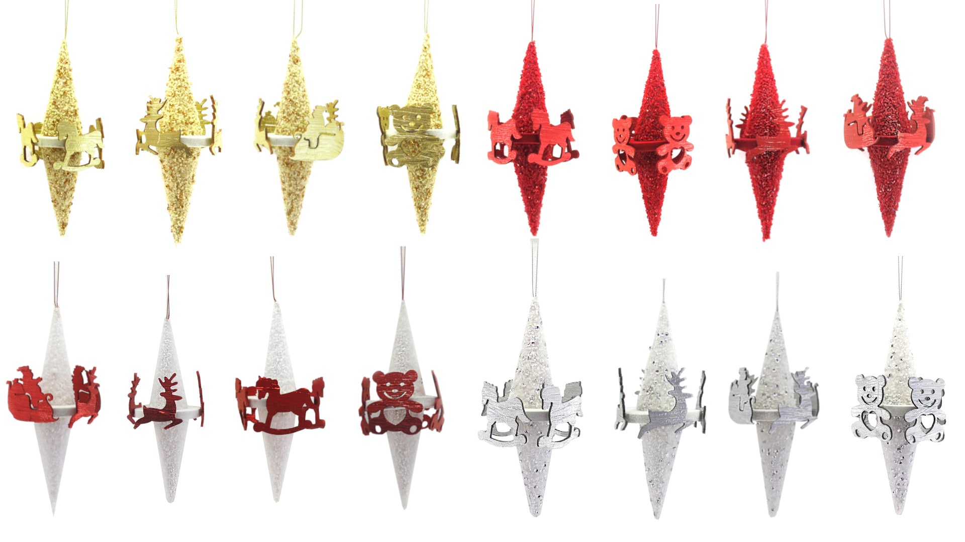 GIOCOPLAST NATALE - GHIACCIOLO GIOSTRINA 17 CM ''CRYSTAL CHIC'' COL. E MOD. ASS.