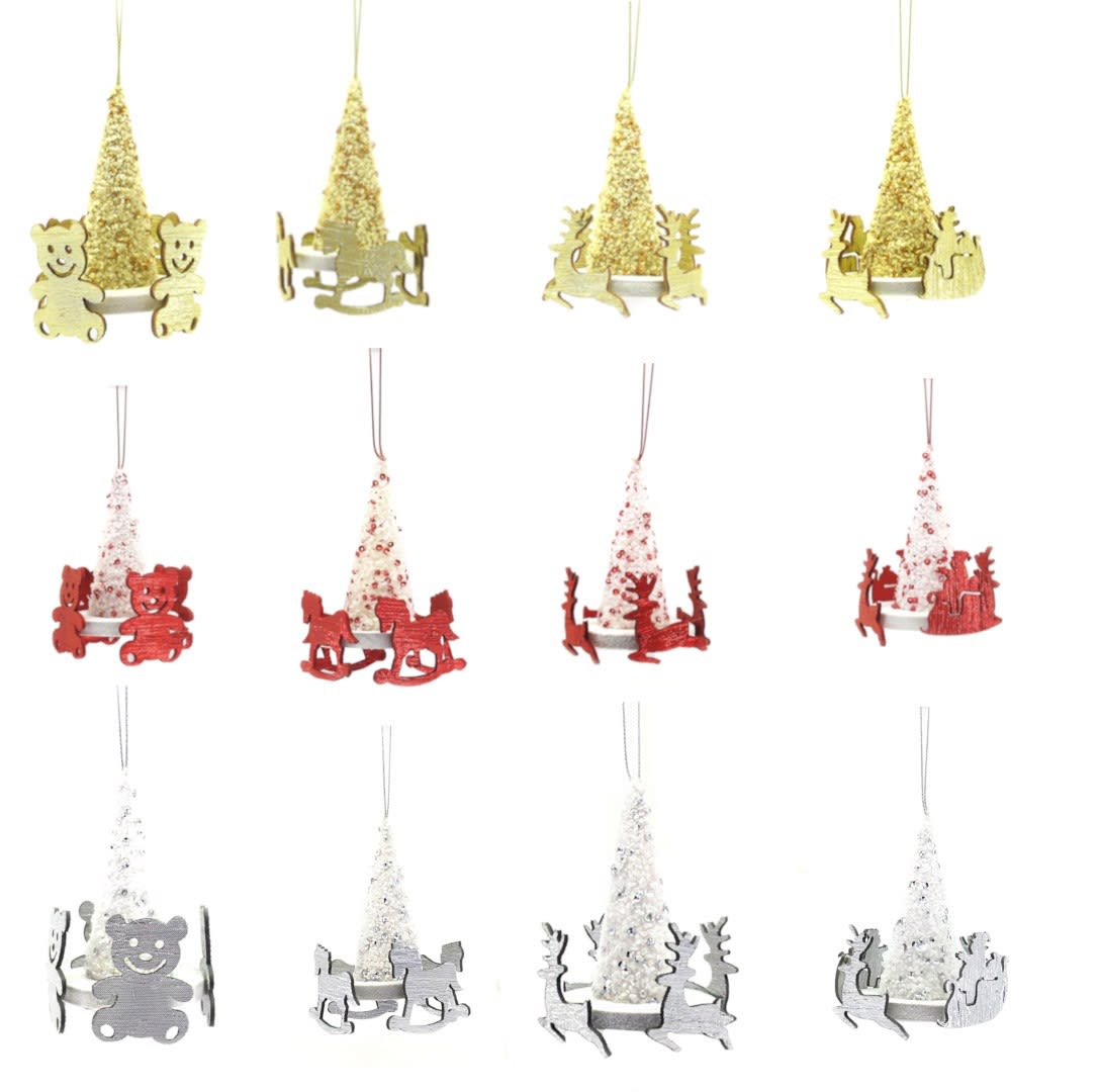 GIOCOPLAST NATALE - CAPPELLINO GIOSTRINA 11 CM ''CRYSTAL CHIC'' COL. E MOD. ASS.