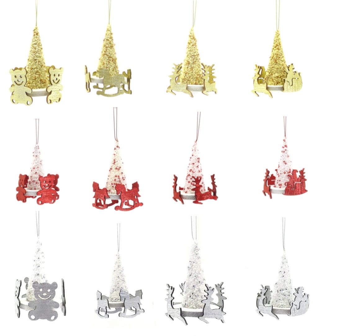 GIOCOPLAST NATALE - CAPPELLINO GIOSTRINA 11 CM ''CRYSTAL CHIC'' COL. E MOD. ASS.