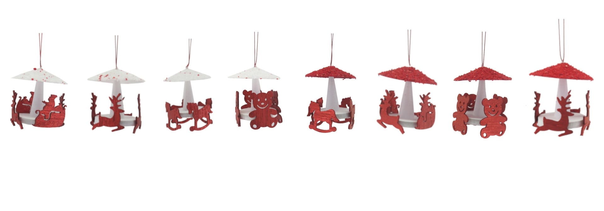 GIOCOPLAST NATALE - ADDOBBO GIOSTRINA BIANCO/ROSSO 8 CM ''CRYSTAL CHIC'' MOD. ASS.