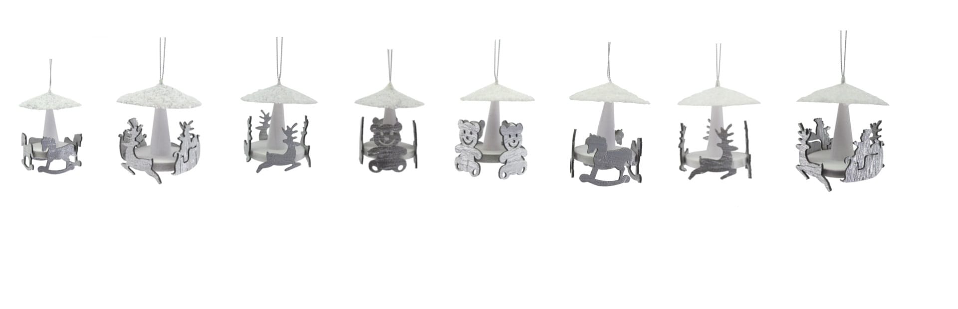 GIOCOPLAST NATALE - ADDOBBO GIOSTRINA BIANCO/ARGENTO 8 CM ''CRYSTAL CHIC'' MOD. ASS.